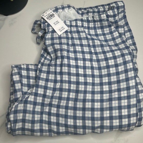New Hollister Women’s Pull on Blue & White Gingham Slub Pants XXLarge Long Lined - Picture 6 of 7